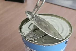 A food can with an accidental double lid